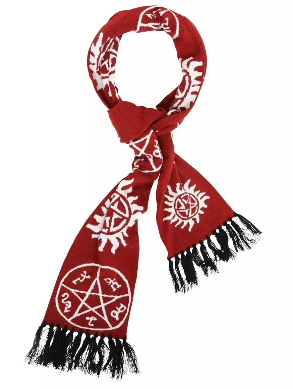 NWOT TV Show Supernatural Maroon Anti Possession Scarf